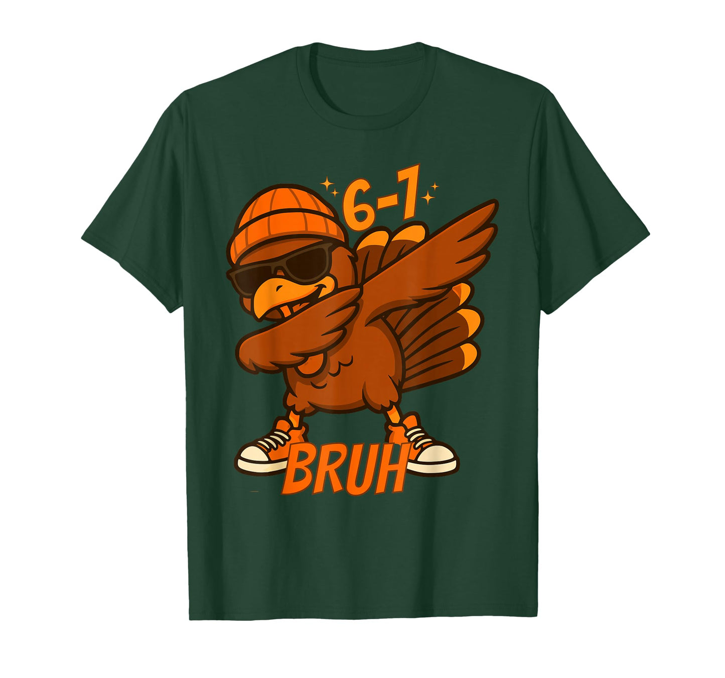 67 Thanksgiving Dabbing Turkey Bruh Six Seven Numbers Meme T-Shirt
