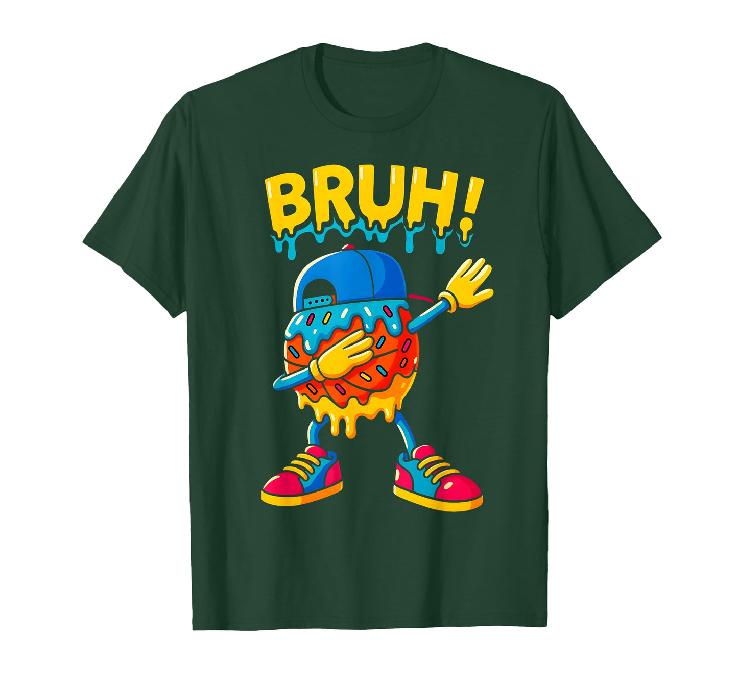Basketball Ice Cream Drip Boys Girls Cute Dabbing Game Day T-Shirt