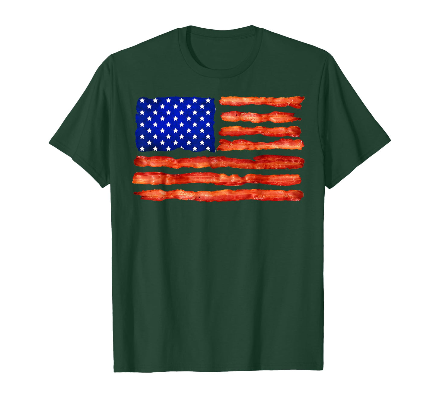 Cool USA Bacon Flag | Funny Foodie Patriot Meat Eater Gift T-Shirt