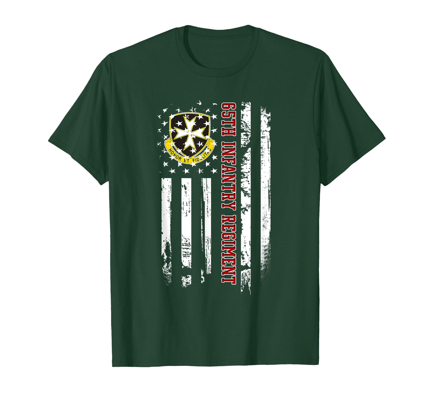 65th Infantry Regiment Veteran USA Flag Veterans Day Xmas T-Shirt
