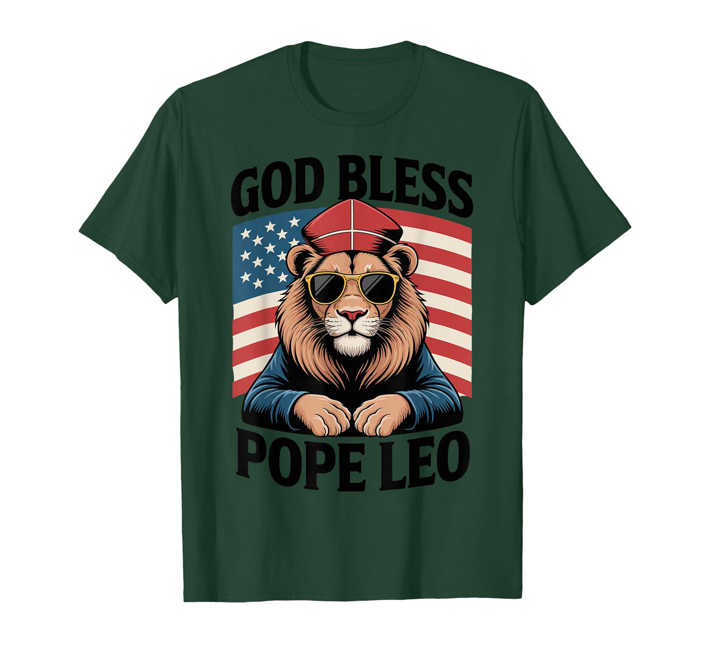 USA Pride Catholic God Bless Pope Leo T-Shirt