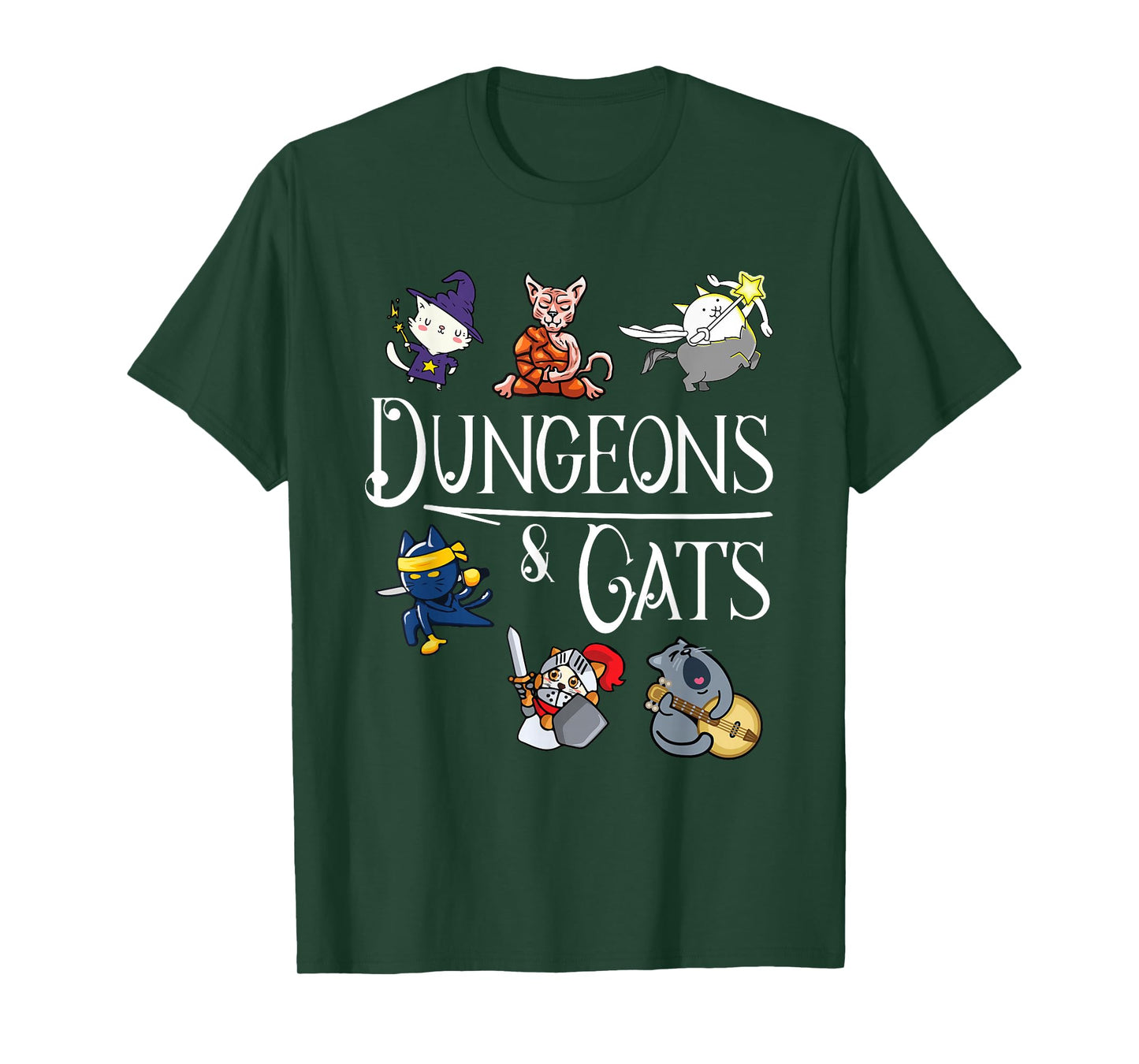Dungeons and Cats Funny Dragon Cat Kitten Lover Kitty Gift T-Shirt Small