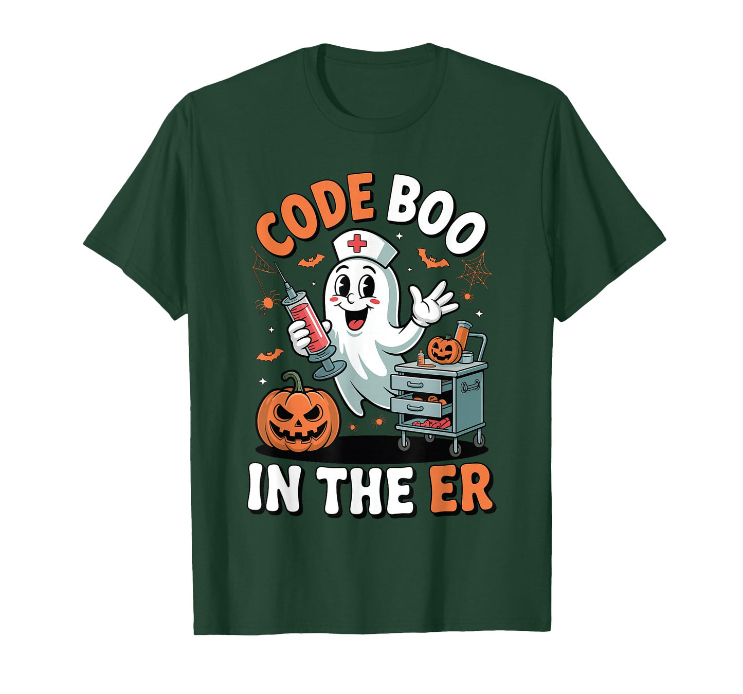 Code Boo in The ER Funny Medical Halloween ER Nurse T-Shirt
