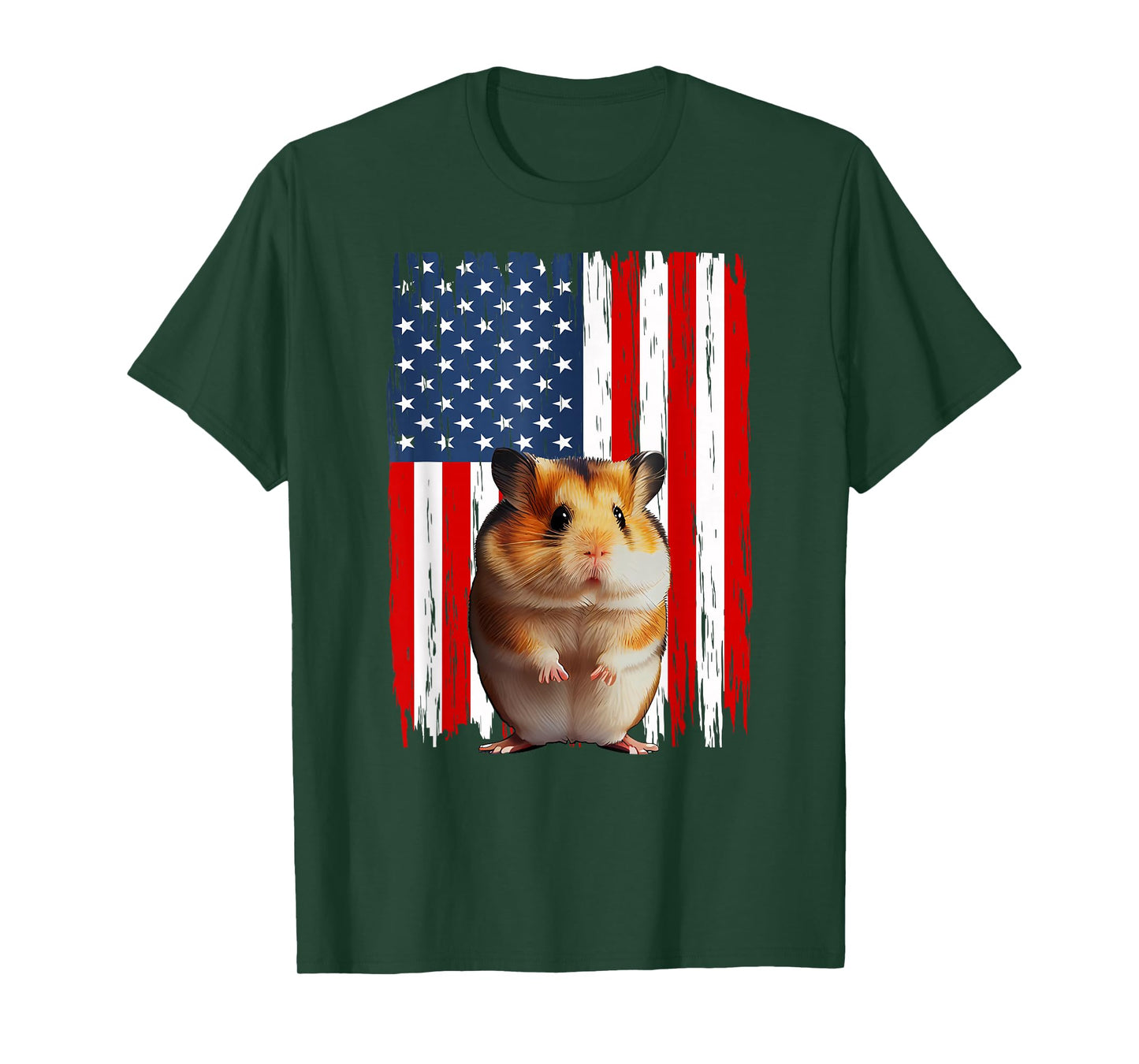 Patriotic Hamster American Flag 4th Of July Men Women T-Shirt
