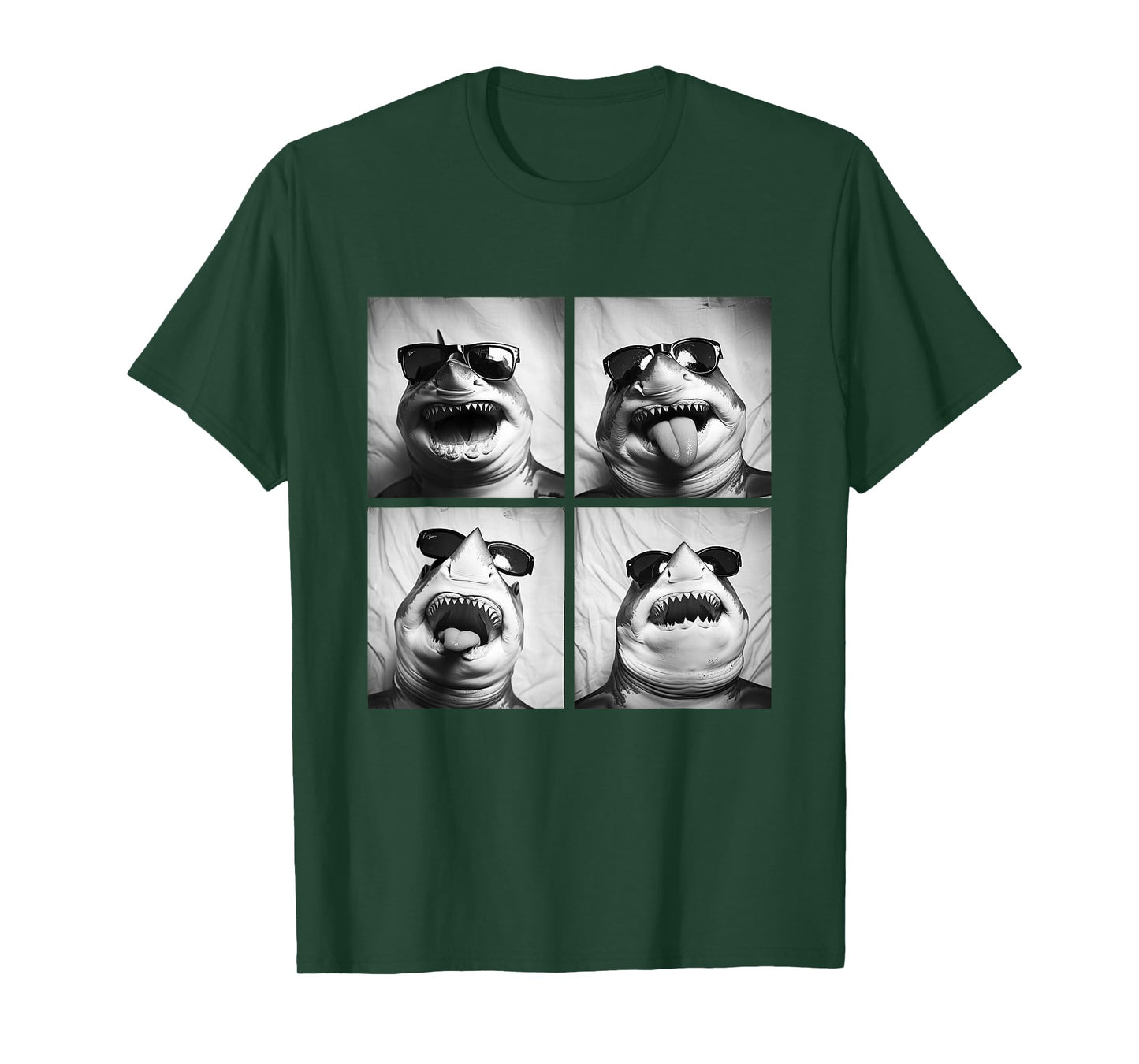 Funny Sharks with Sunglasses Cool Marine Animals Humor Meme T-Shirt