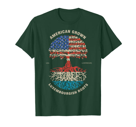 American Grown Luxembourgish Roots Luxembourg Flag T-Shirt