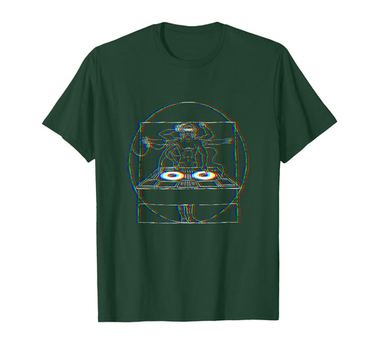 Vitruvian Dj House Music Optical Illusion EDM Rave Trippy T-Shirt