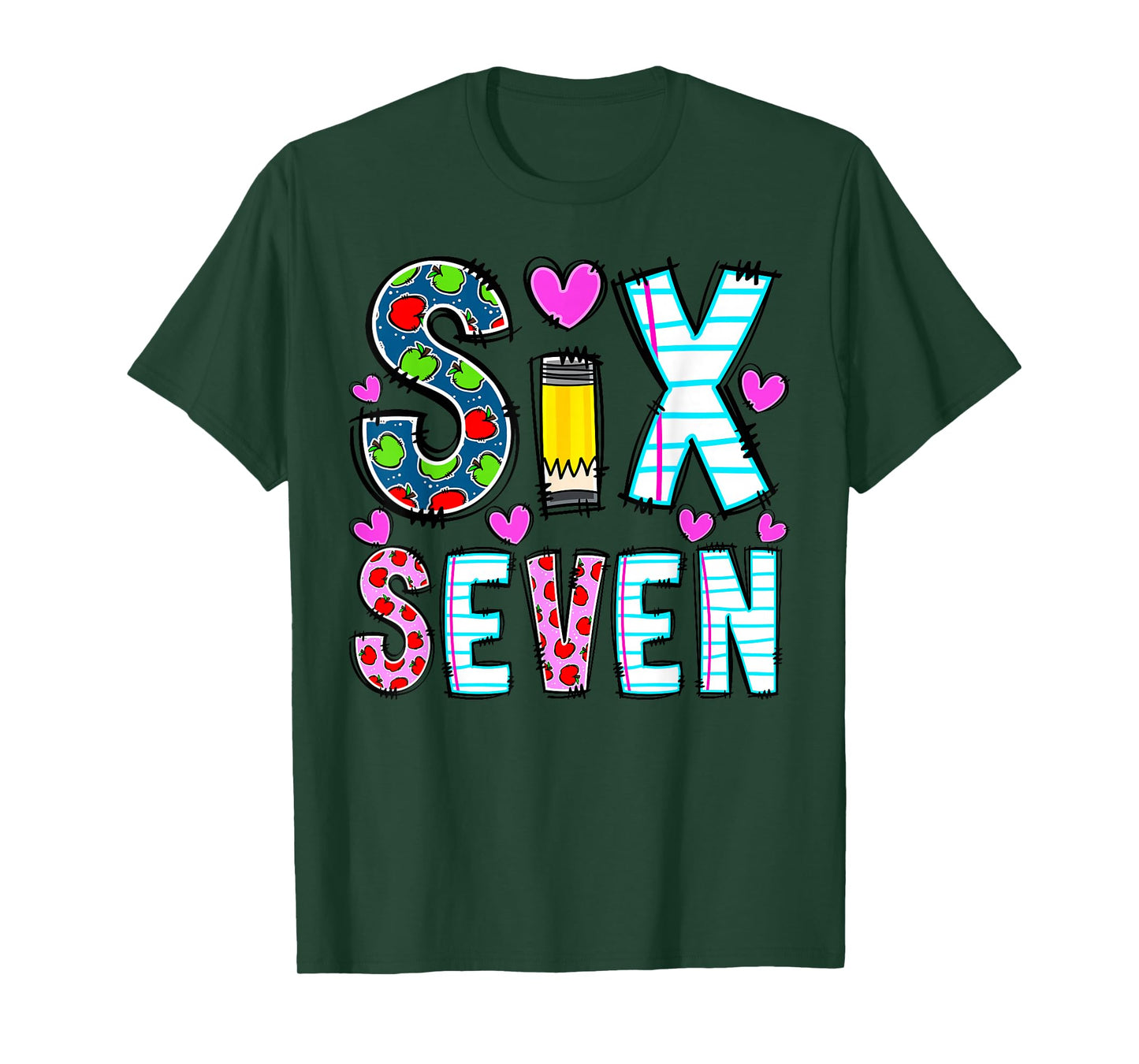 Funny Six Seven 6 7 Meme Teacher Tee for Men Women Boy Girl T-Shirt