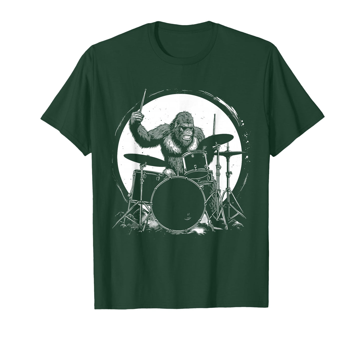 Drummer Bigfoot Plays Drums Funny Sasquatch Drumming T-Shirt