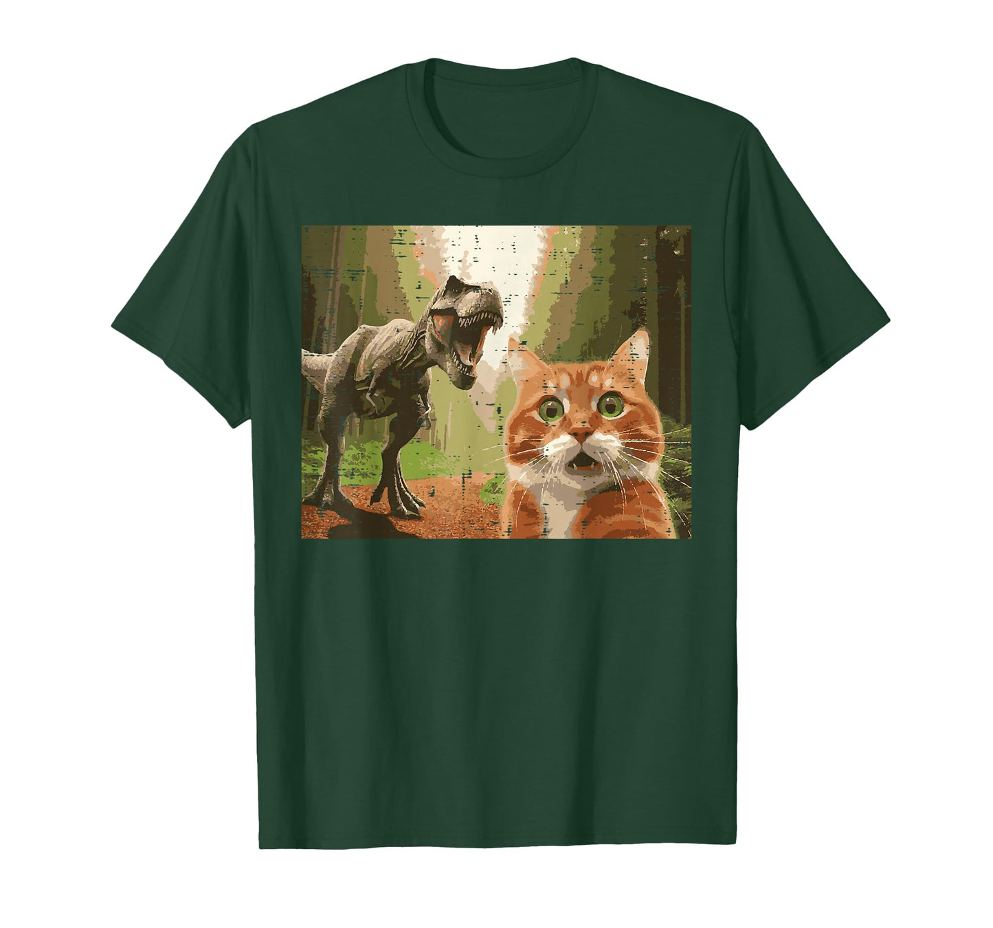 Cat Dinosaur Trex Selfie Funny Meme Humor Boys Girls Kids T-Shirt