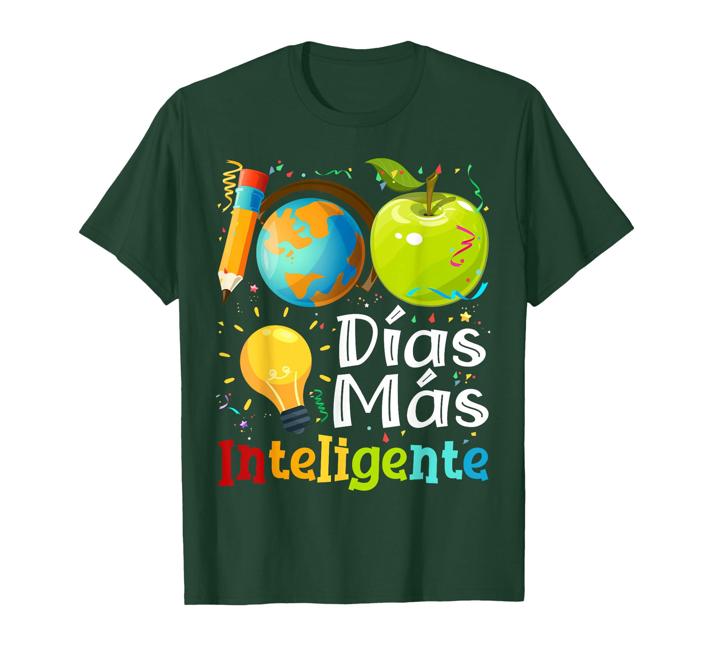 100 Dias mas inteligente Spanish Teacher 100th Day School T-Shirt for Men Women Kids