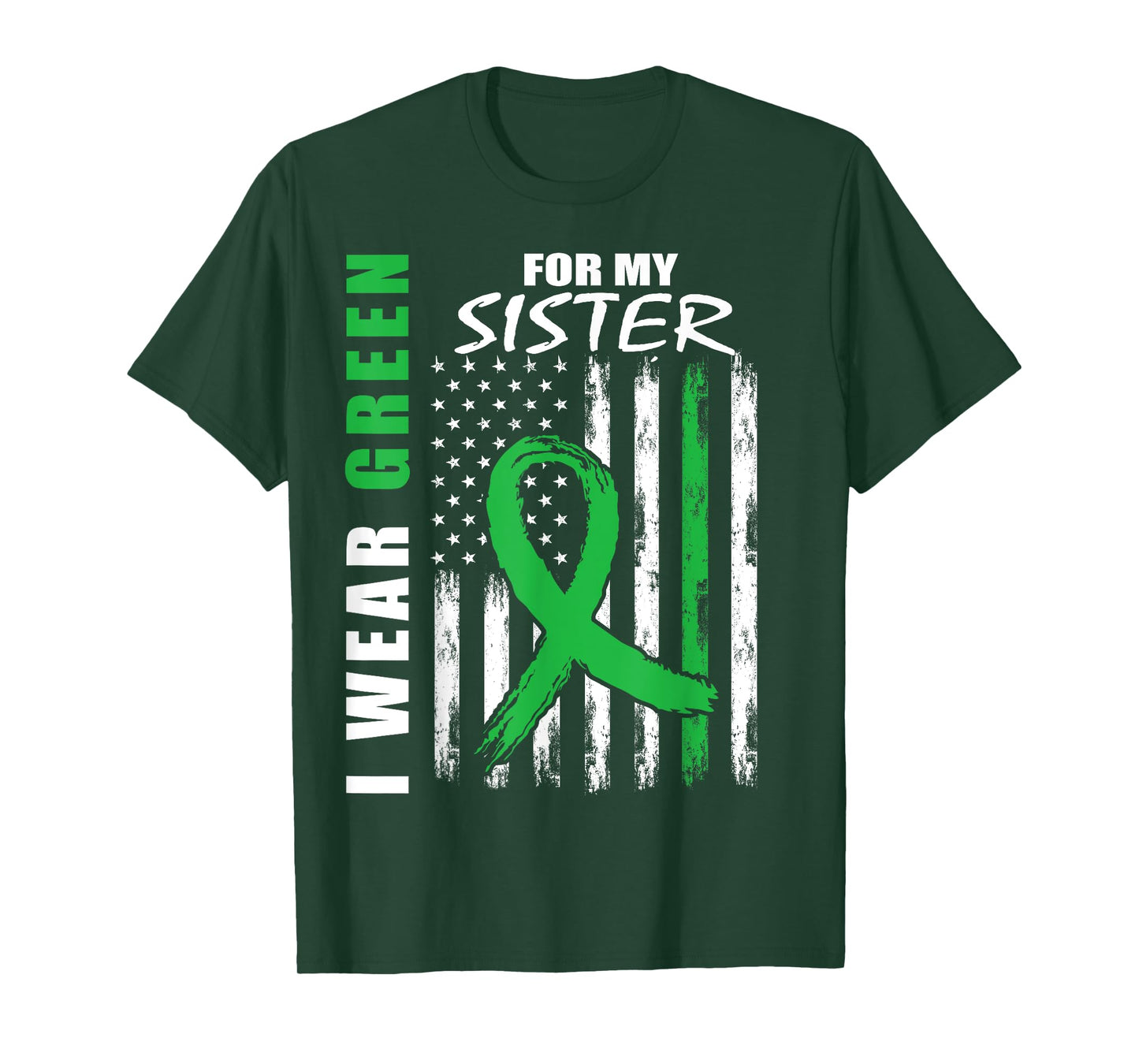 I Wear Green For My Sister Cerebral Palsy Awareness Flag T-Shirt