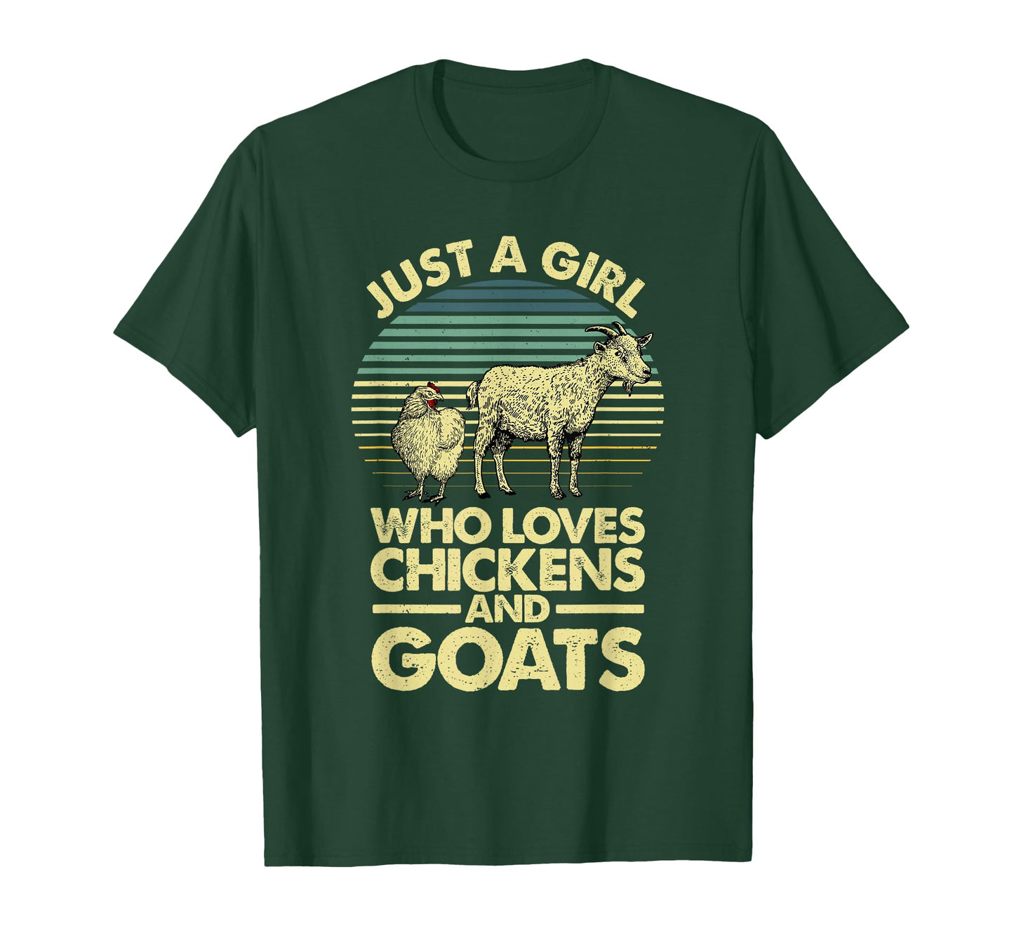 Cool Chicken Goat For Women Girls Chicken Farmer Goat Lovers T-Shirt