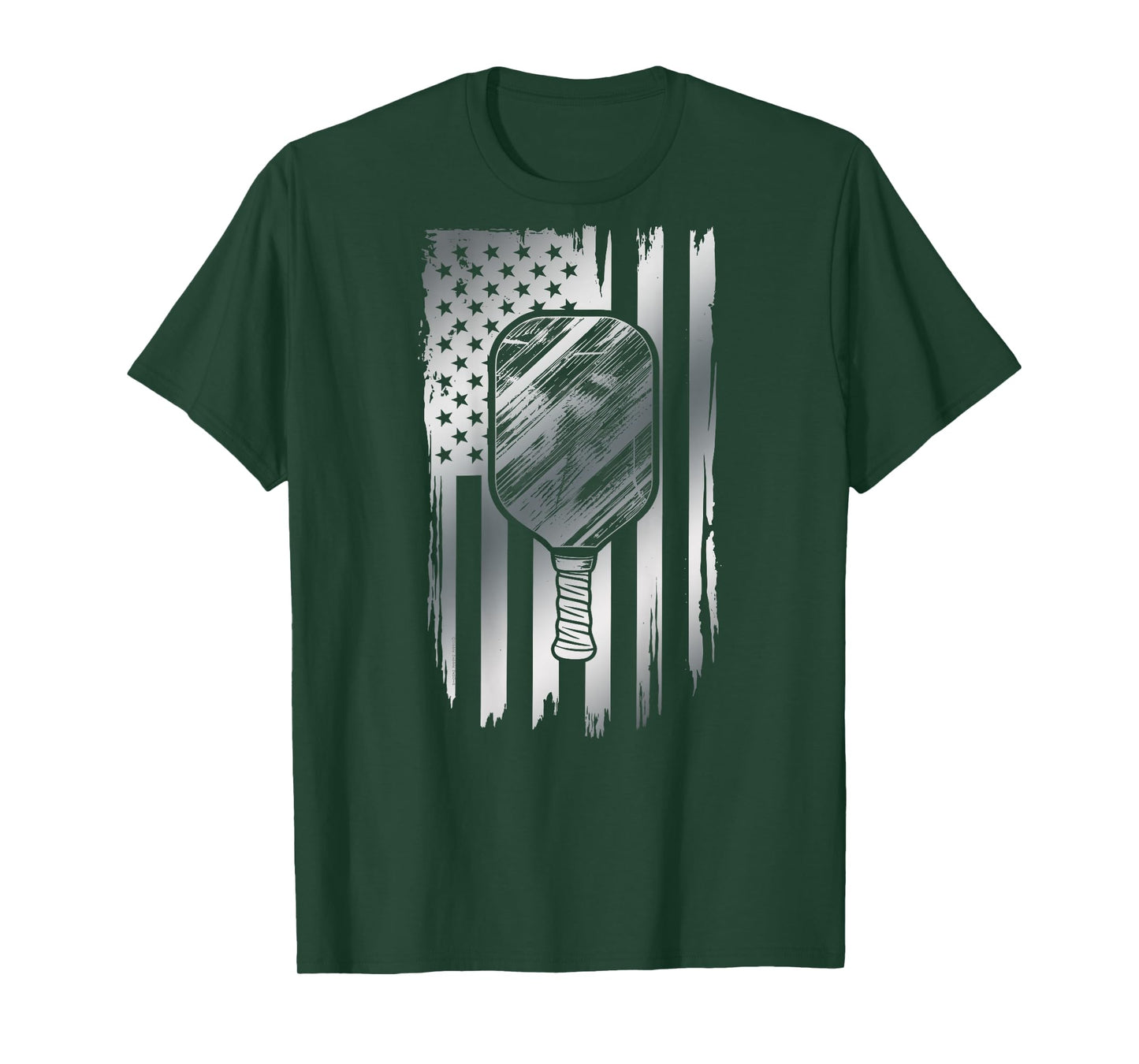 On Back Pickleball Patriotic US Flag 4th of July Pickleball T-Shirt