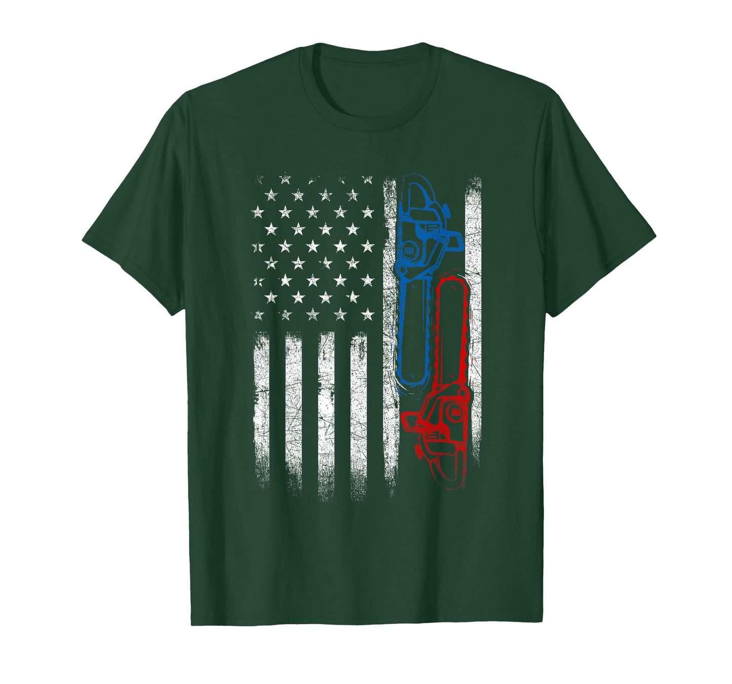 Patriotic Lumberjack - USA Flag Woodcutter Lumberman Logger T-Shirt