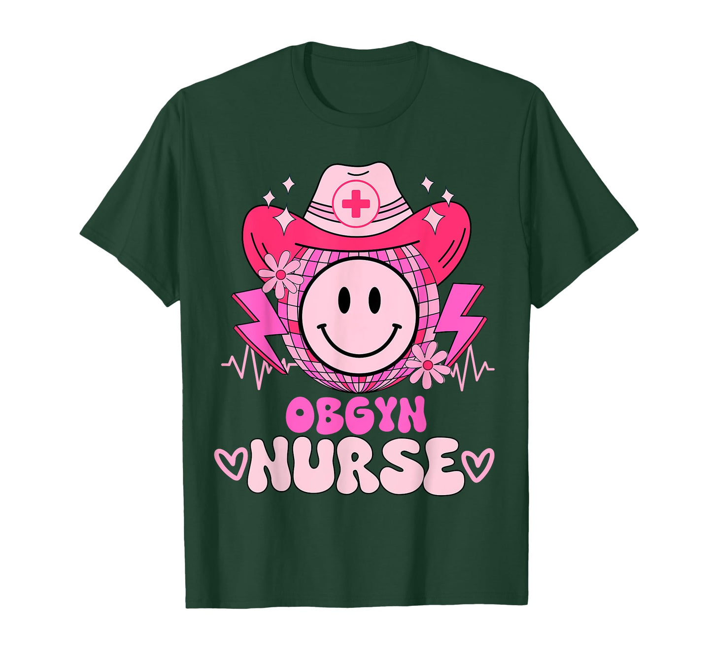 Cute medical retro stethoscope RN country OBGYN nurse T-Shirt