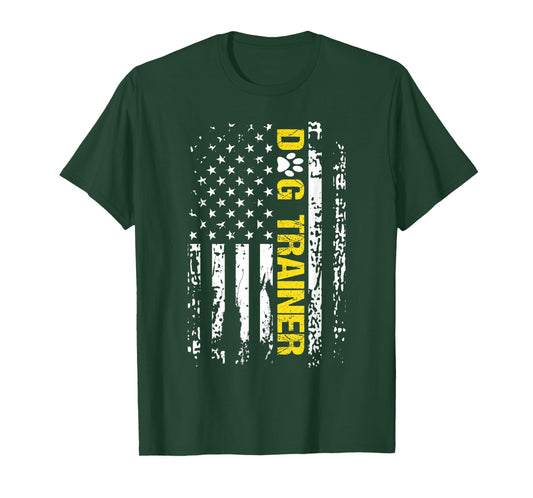 Dog Trainer Shirt American Flag Patriotic Dog Trainer Gift T-Shirt