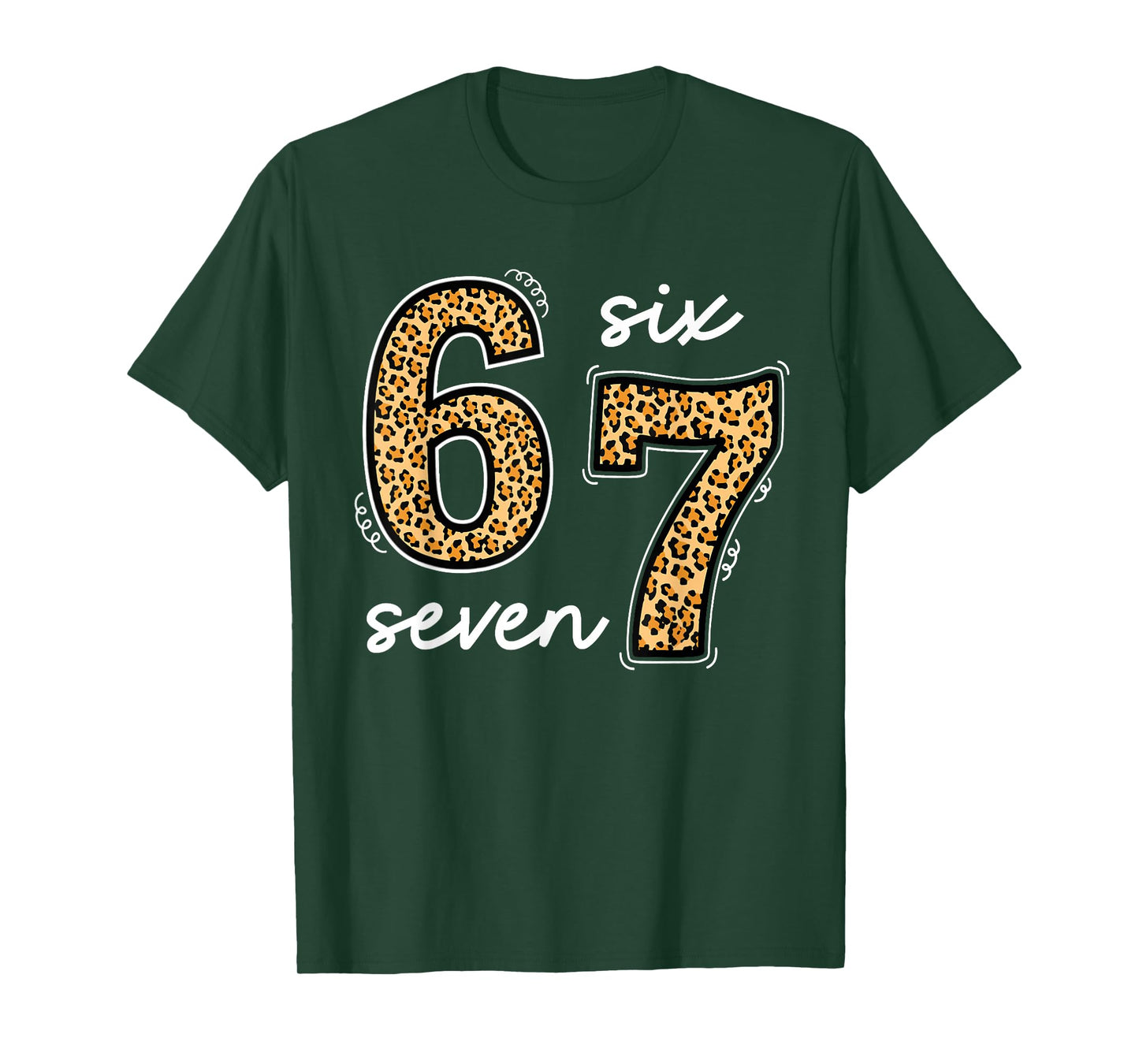 Trending Meme Saying 6 7 Men Women Kids Leopard Teacher T-Shirt