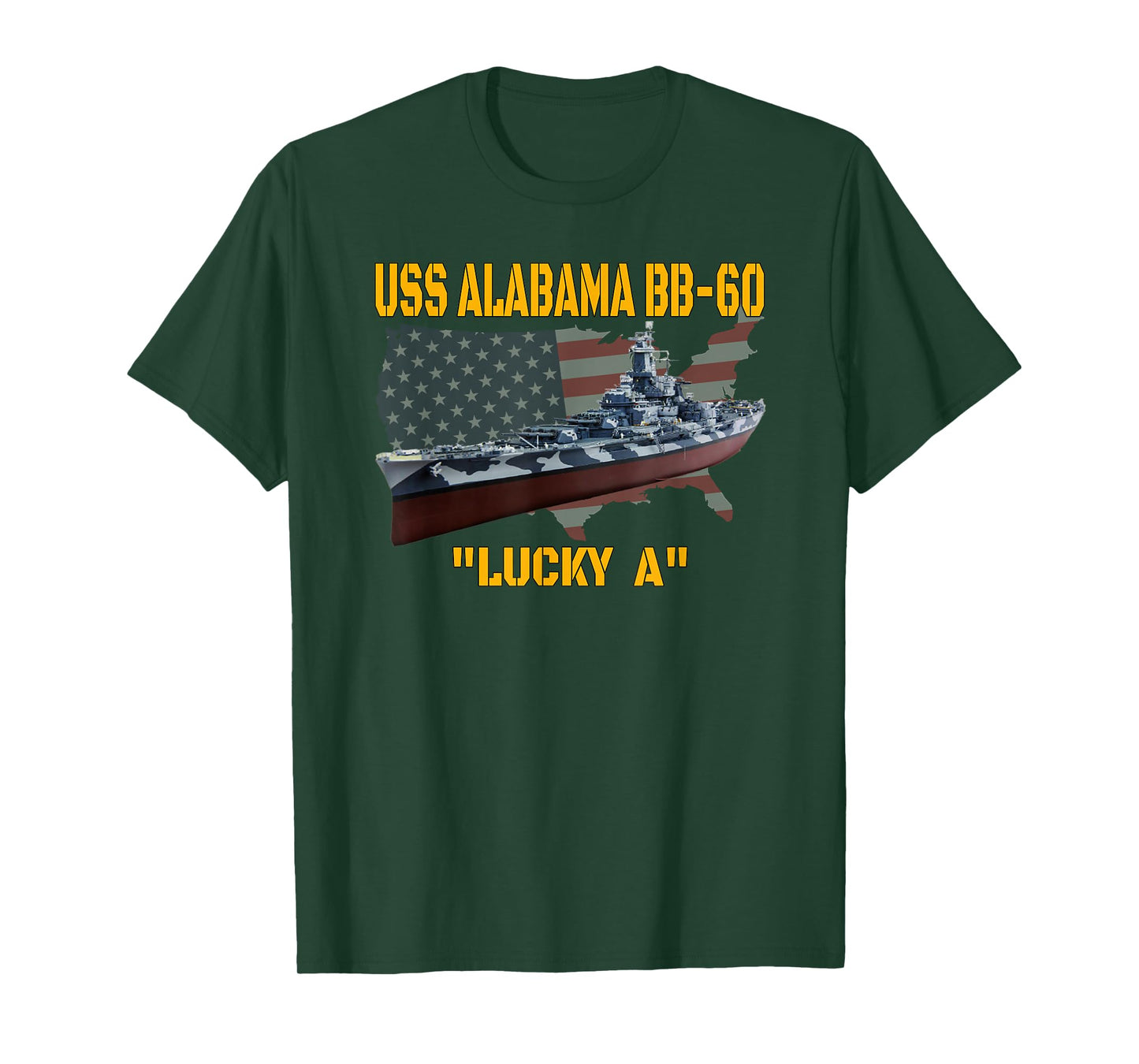 WW2 American Warship & USS Alabama BB-60 Battleship Veterans T-Shirt
