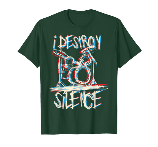 I Destroy Silence Drummer Gifts Drummer Drums Drumset T-Shirt