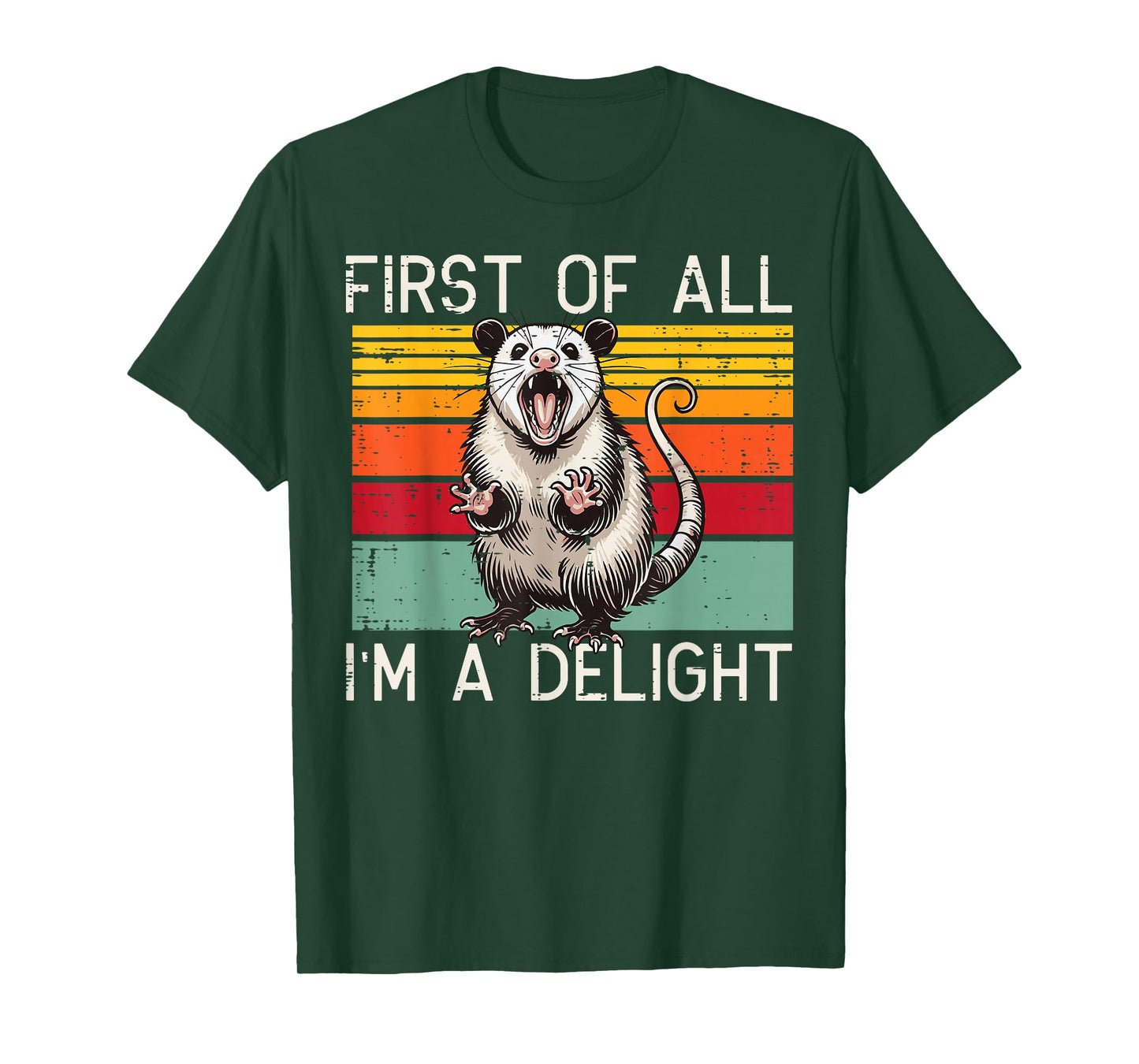 Possum Im A Delight Retro Opossum Trash Cat Kids Men Women T-Shirt