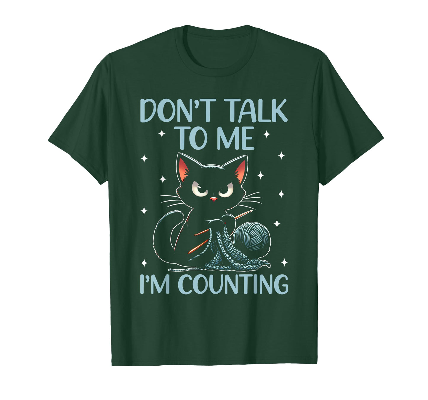 Don't Talk to Me I'm Counting Crochet Crocheting Cat T-Shirt