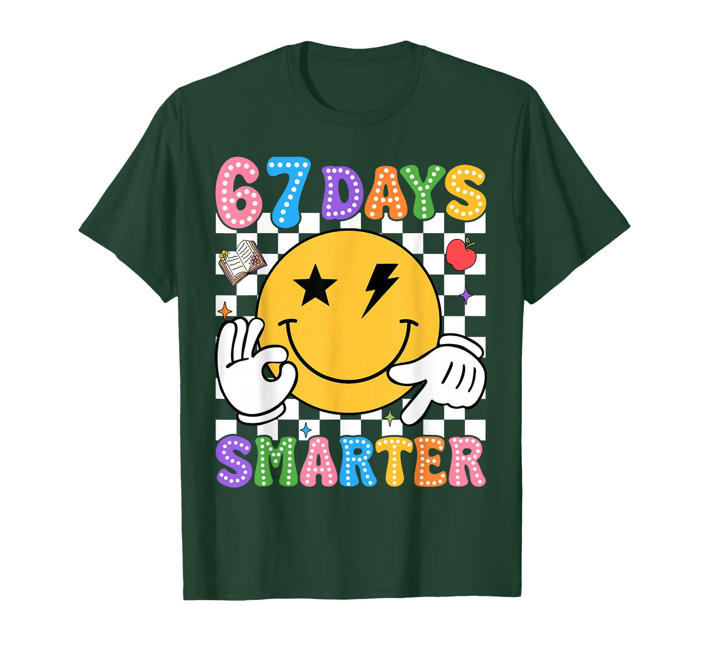 Groovy 67th Day of School Shirt 67 Days Smarter Teacher Kids T-Shirt