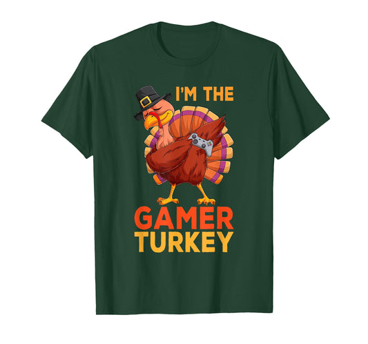 I'm The Gamer Dabbing Turkey Thanksgiving Gamer Kids Boys T-Shirt