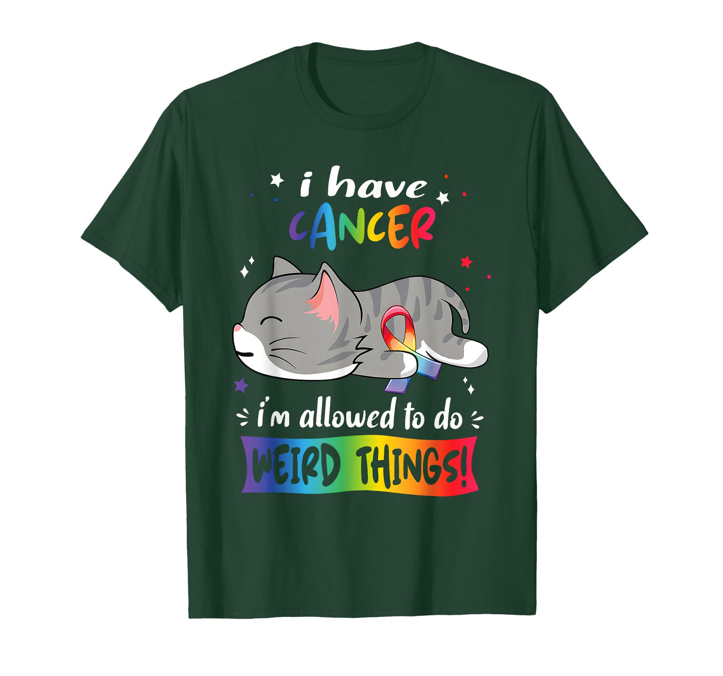 I Have Cancer's I'm Allowed To Do Weird Things Cute Cat T-Shirt for Men Women