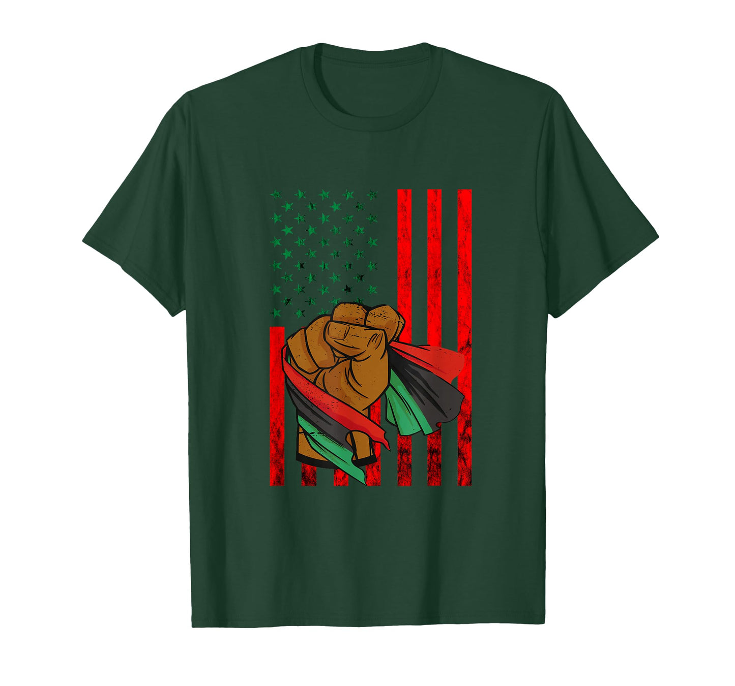 Afro-American Black Liberation Flag Pan African UNIA Flag T-Shirt