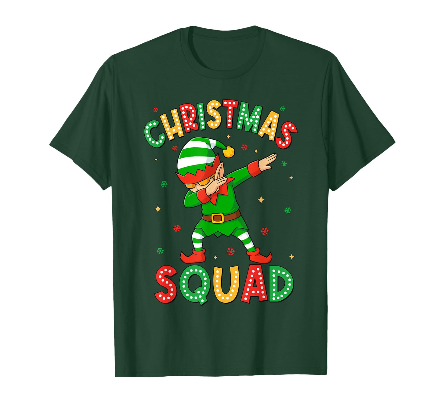 Dabbing Christmas Squad Santa Elf Family Matching Pajamas T-Shirt