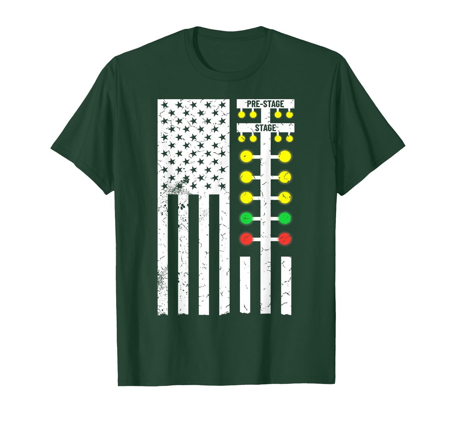 Drag Racing Flag American Drag Race Track Strip Light Tree T-Shirt