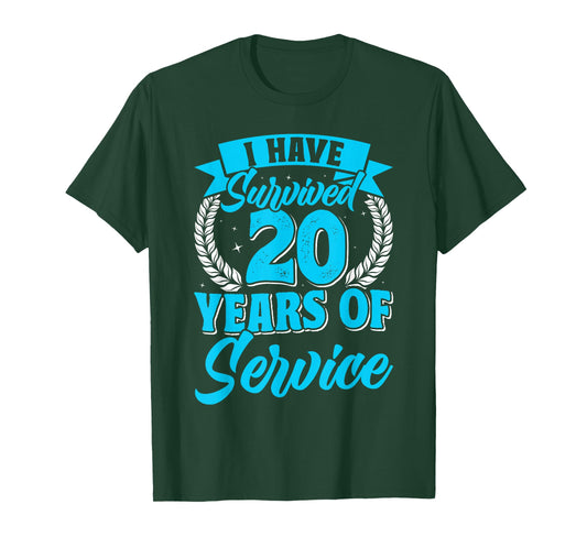 Anniversary Survived 20 Years of Service Employees T-Shirt