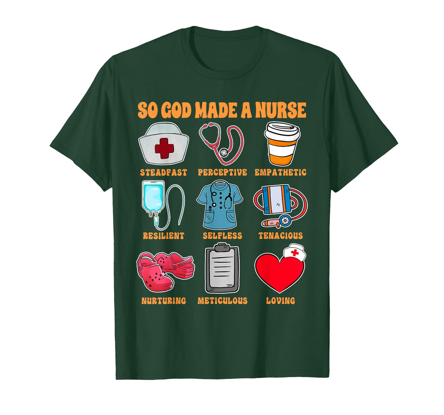 Christian RN Nurse Life Nursing ER ICU So God Made A Nurse T-Shirt