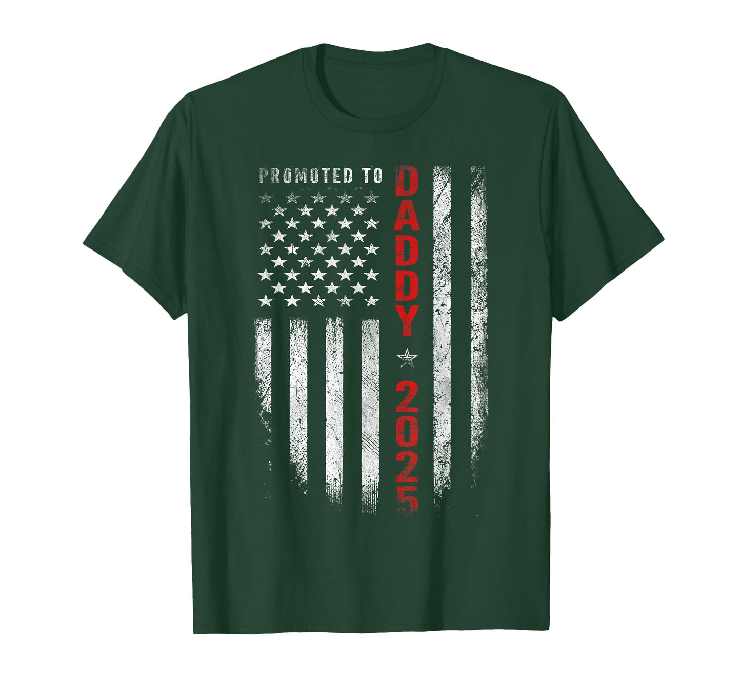 Patriotic Mens Promoted to Daddy Est 2025 First Time Dad T-Shirt