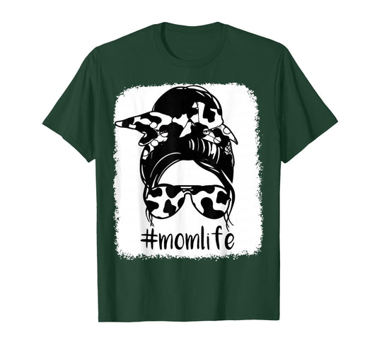Cow-Print T Shirt Women Mom-Life Farm Heifer Mama Mother Day T-Shirt
