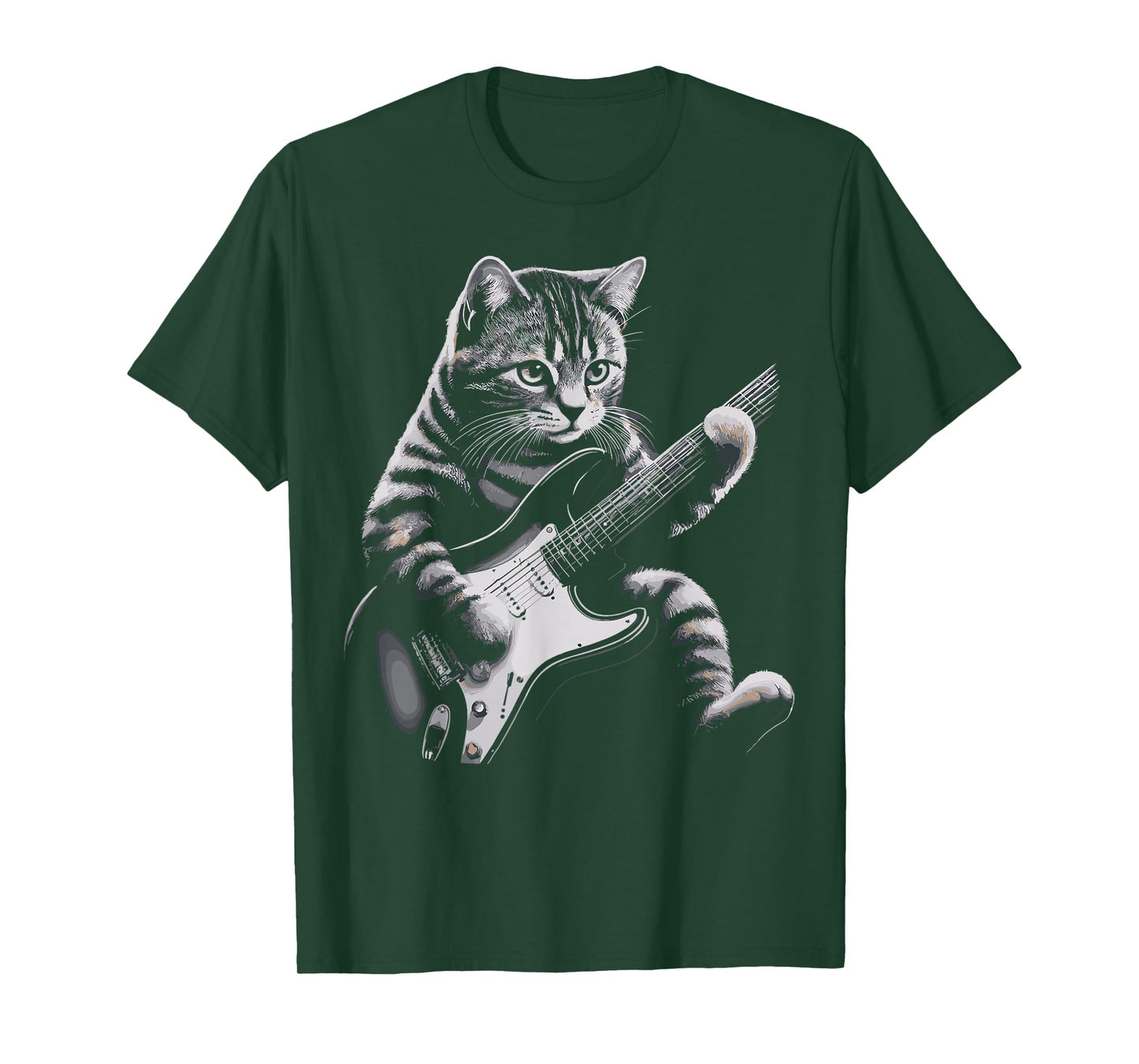 Cat Rock Guitar Funny Cat playing Guitar T-Shirt