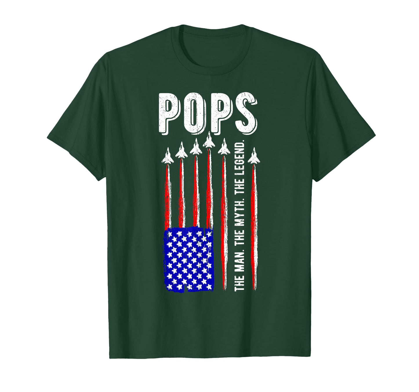 USA American Flag Pops Man Myth Legend Daddy Father T-Shirt