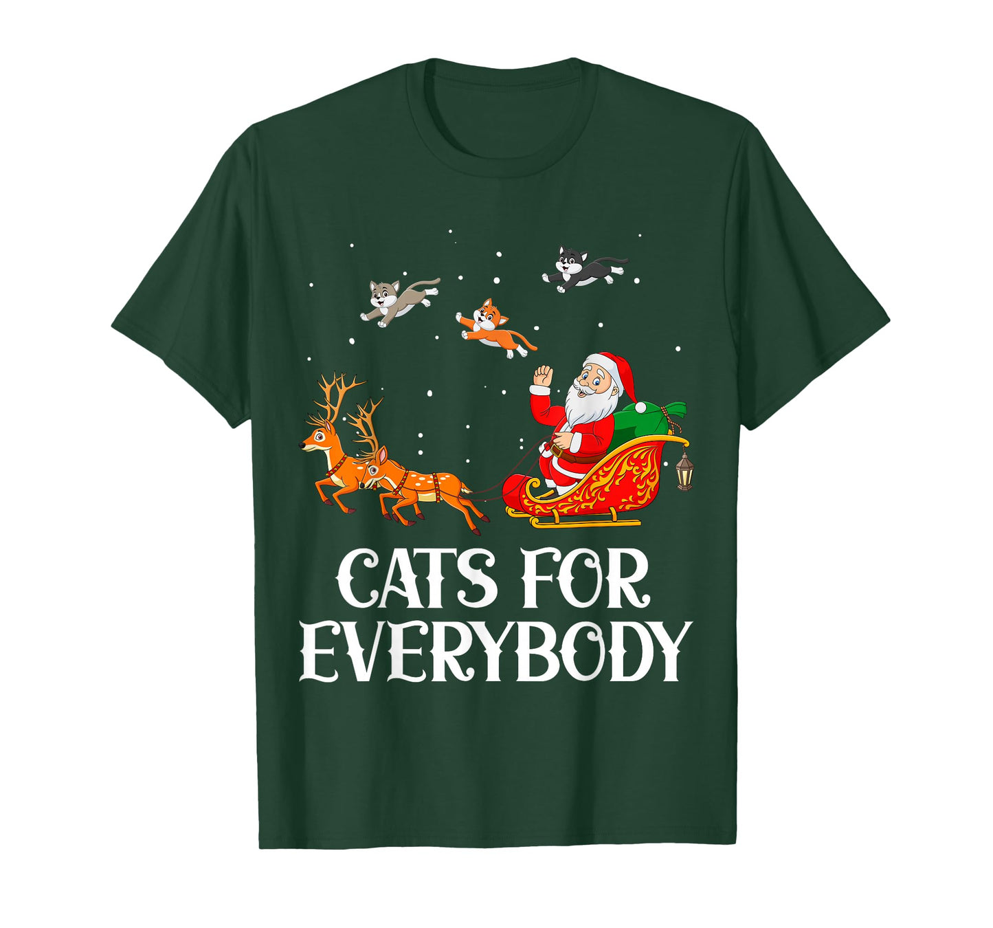 Cats For Everybody Santa Christmas Cat Funny Cat Mom T-Shirt