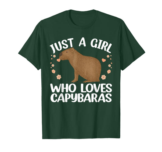 Cool Capybara Design for Women Girls Rodent Animal Capybara T-Shirt Small
