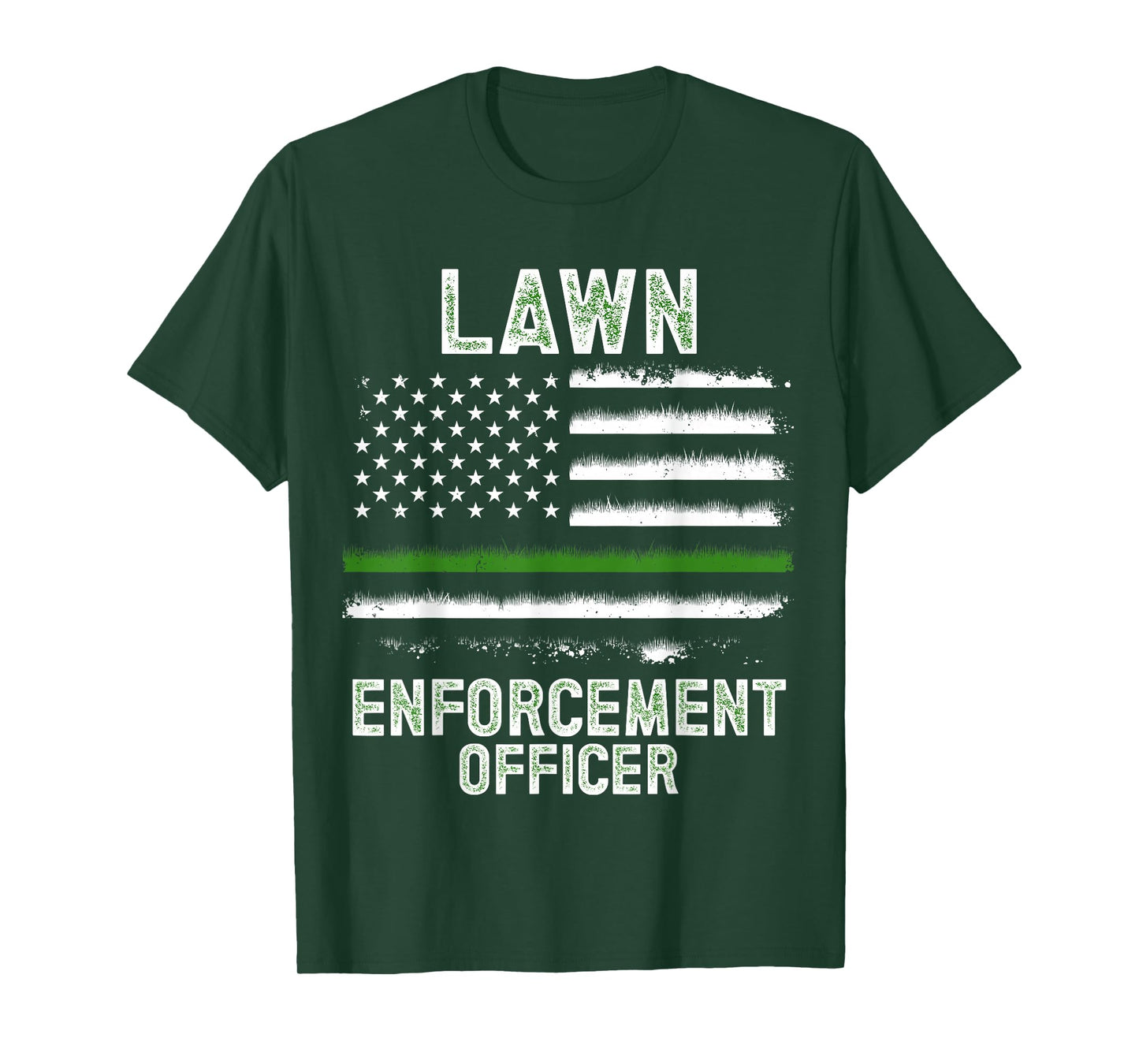 Gardening Lawn Mower American Flag Lawn Enforcement Officer T-Shirt