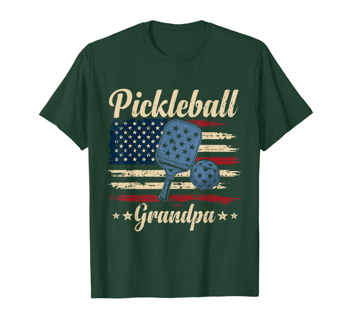 Pickleball Grandpa American PaddleBall Grandpa Father Day T-Shirt
