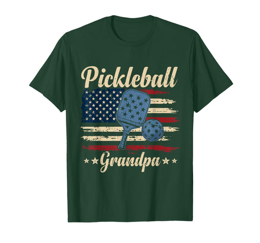 Pickleball Grandpa American PaddleBall Grandpa Father Day T-Shirt