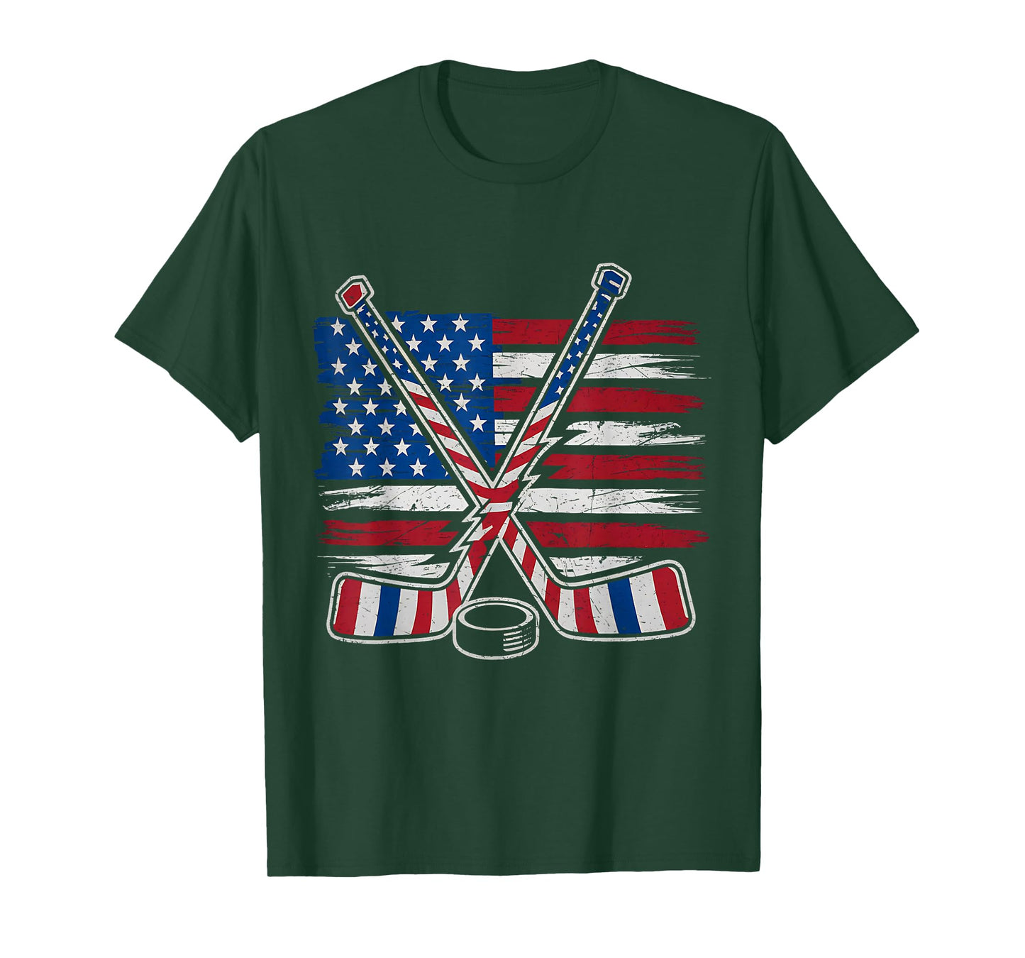 Patriotic Ice Hockey 4th of July USA Independence Day T-Shirt