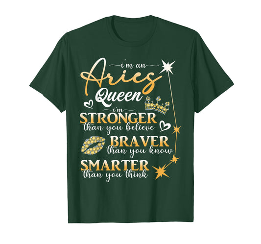 Aries Queen March April Birthday Aries Zodiac Sign Horoscope T-Shirt
