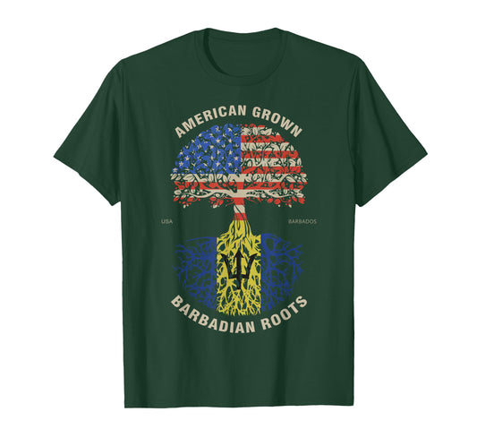 Barbadian Roots American Flag T-Shirt