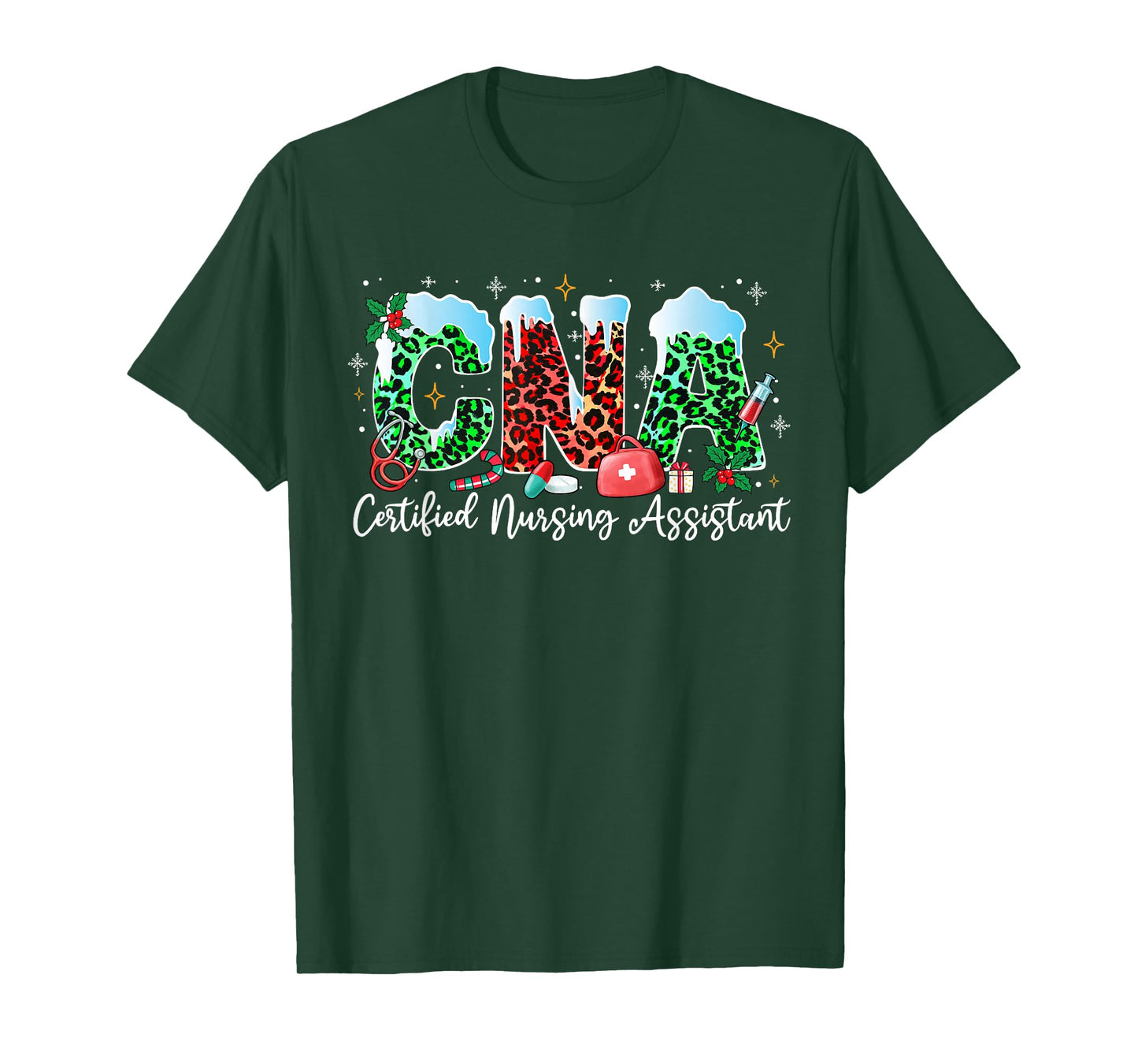 CNA Christmas Certified Nursing Assistant Xmas Holiday T-Shirt