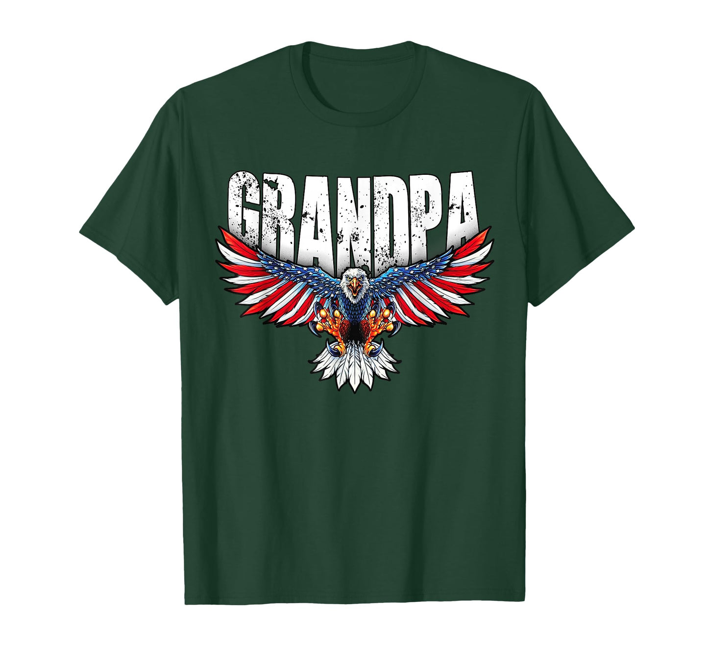 Grandpa Vintage USA Flag Bald Eagle Patriotic 4th of July T-Shirt
