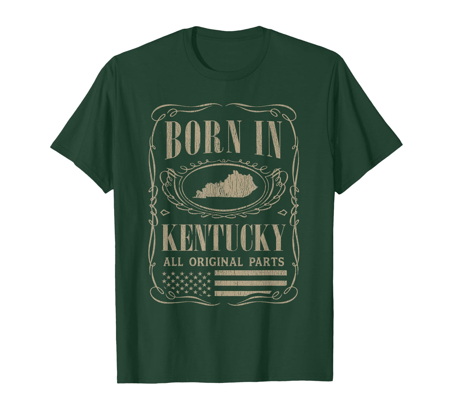 Vintage Classic America Land Map US States Born Kentucky T-Shirt