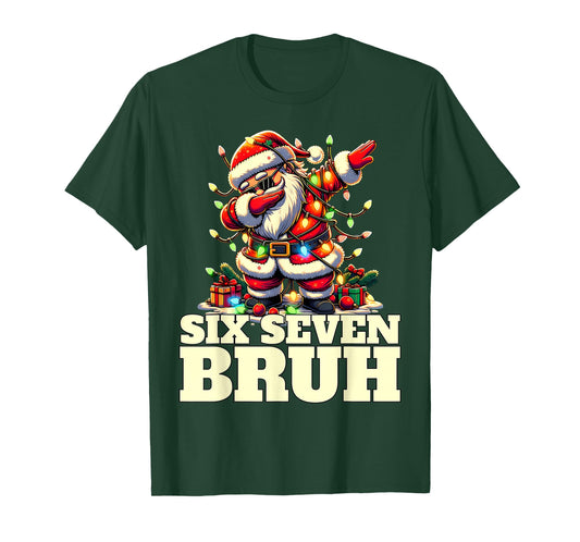 Funny Six Seven Christmas 6-7 Meme Santa 6 7 Six Seven Bruh T-Shirt